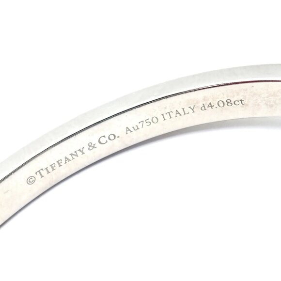 Authentic! Tiffany & Co 18k White Gold Diamond T1 Wide Hinged Bangle Bracelet - Picture 4 of 13